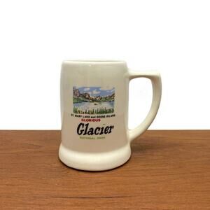 Vintage Glacier Park St Mary‎ Lake Goose Island 12oz Souvenir Coffee Mug Stein